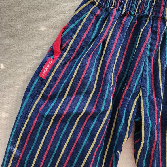 Vintage Oshkosh Primary Striped Suspender Pants 2t - Picture 4 of 7